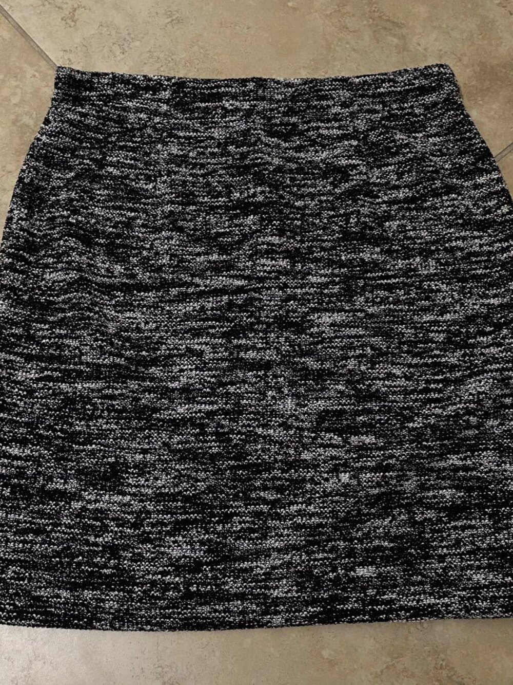 NWT$98 Max Studio Tweed Knit Mini Skirt Black White Elastic Waist New Sz L Large - Picture 13 of 13